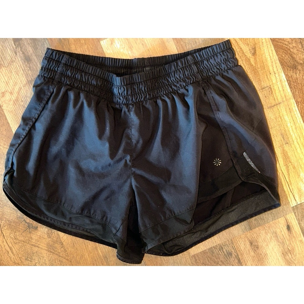 ATHLETA Mesh Racer Run Shorts Womens Black 4" Mesh Lined Athletic Workout Small